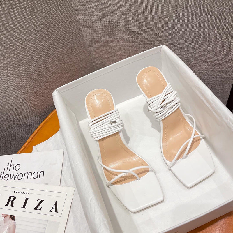 Square Toe Simple Thong Sandals