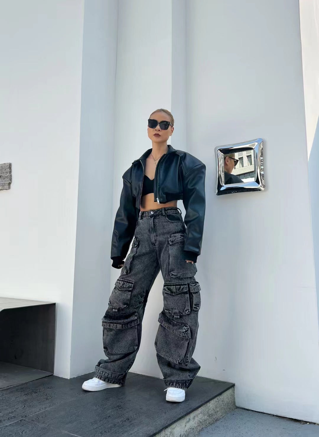 Women's Multi-pocket Baggy Jeans