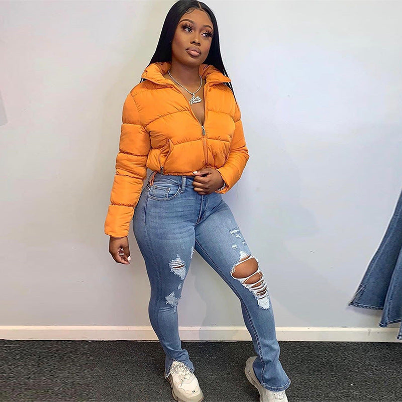 Stand-up collar warm casual down jacket