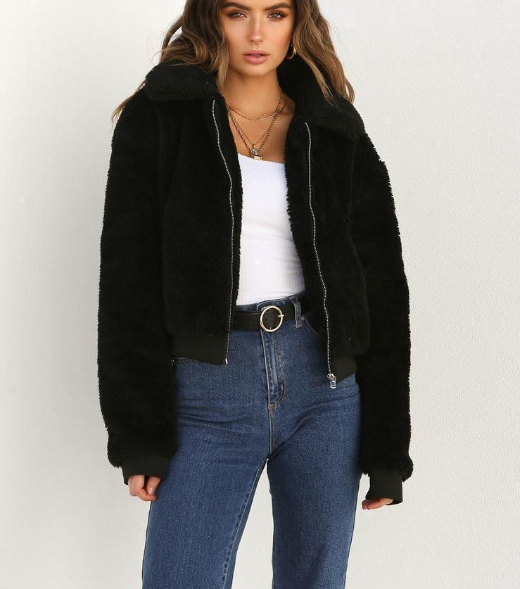 velvet thick lapel short jacket