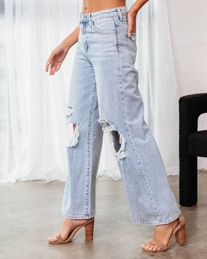 Womens Ripped Baggy  Jeans
