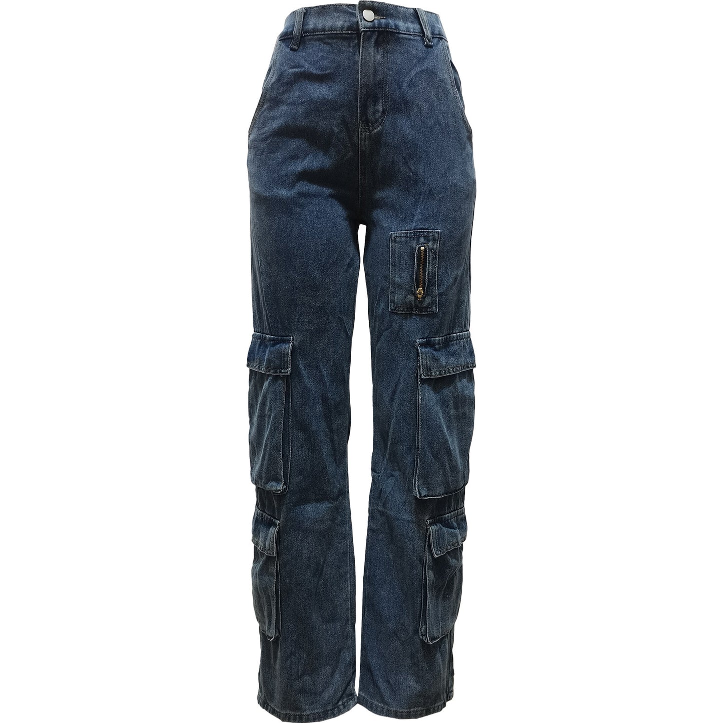 Wash Bellows Pocket BAGGY Jeans