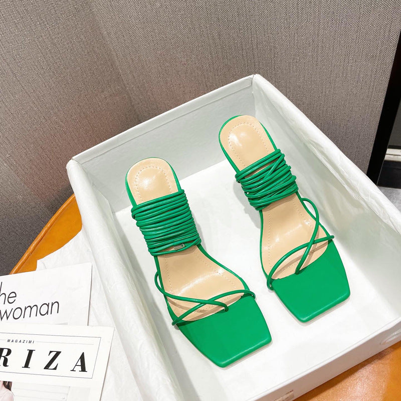 Square Toe Simple Thong Sandals