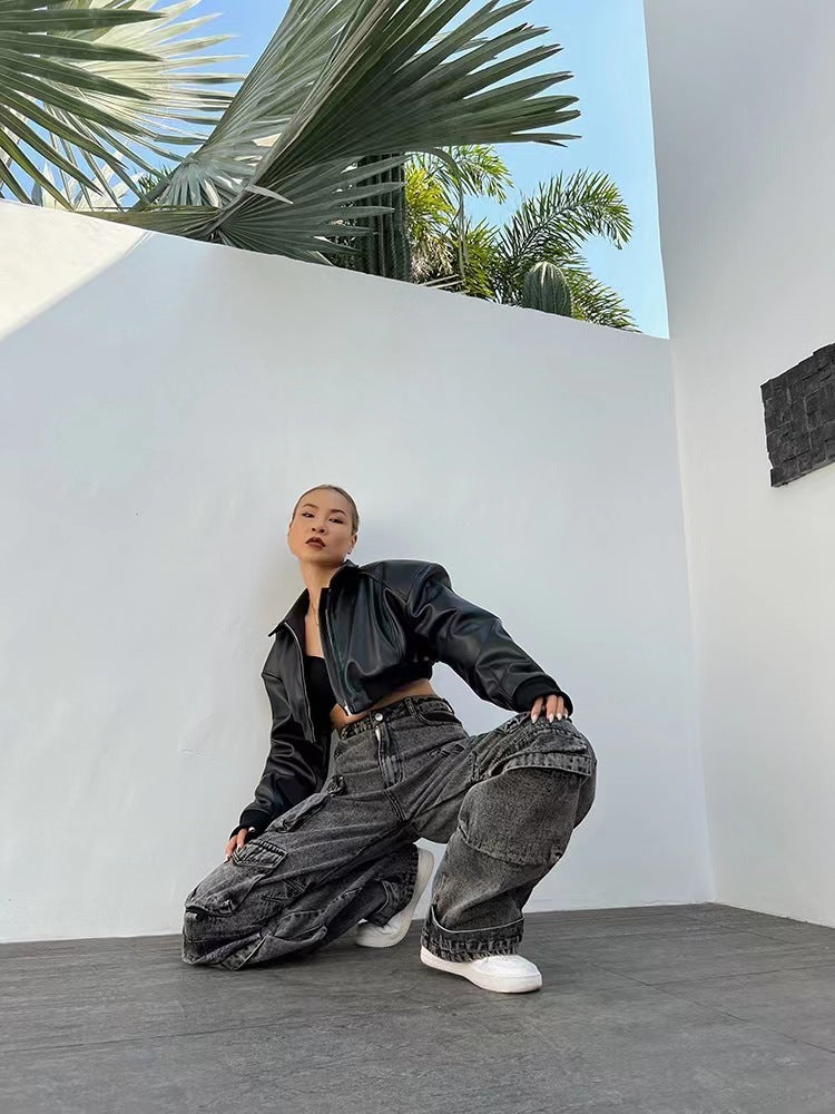 Women's Multi-pocket Baggy Jeans