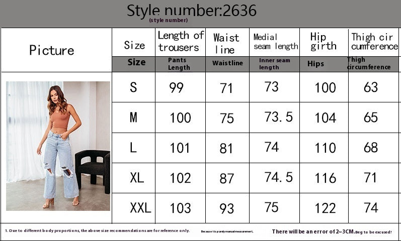 Womens Ripped Baggy  Jeans