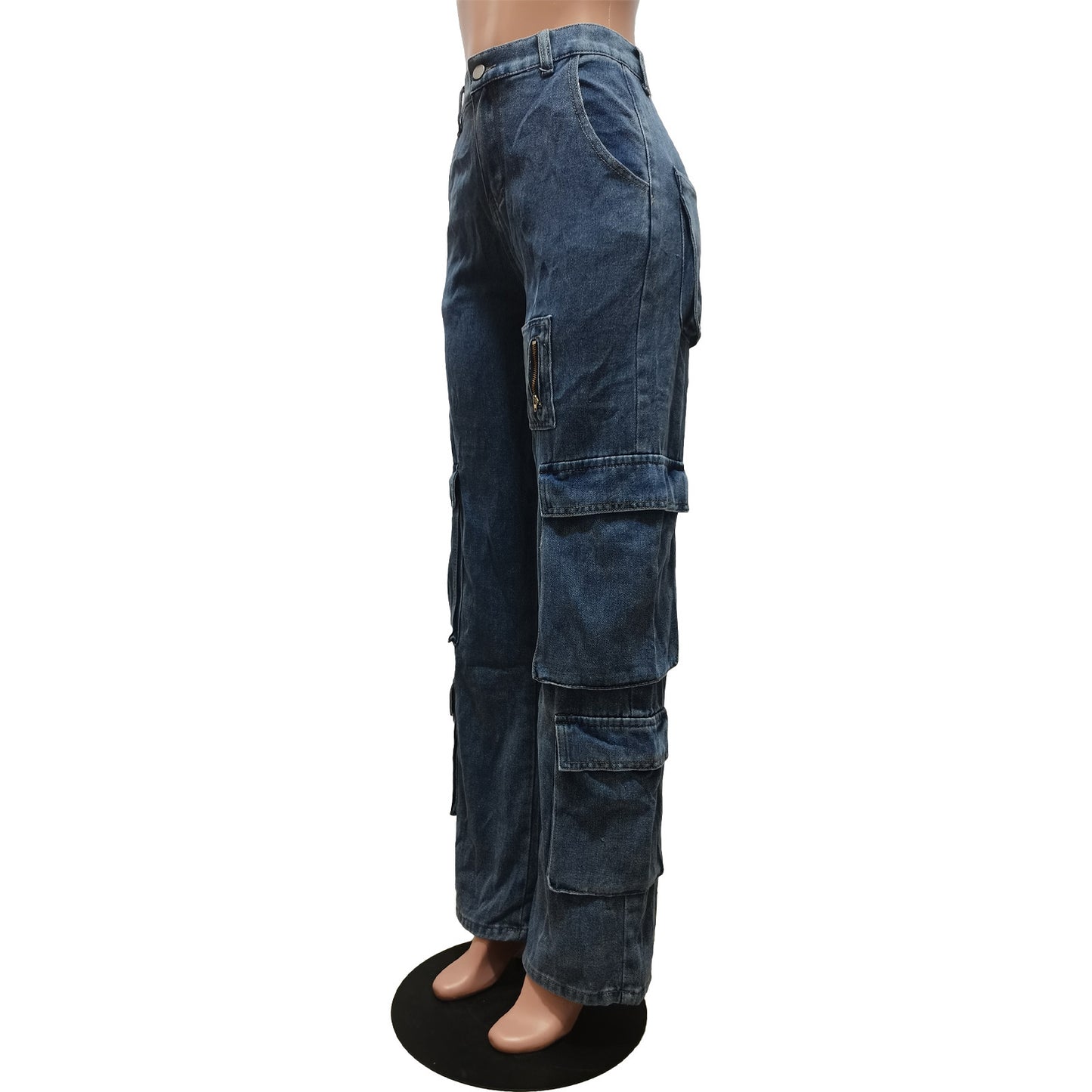 Wash Bellows Pocket BAGGY Jeans
