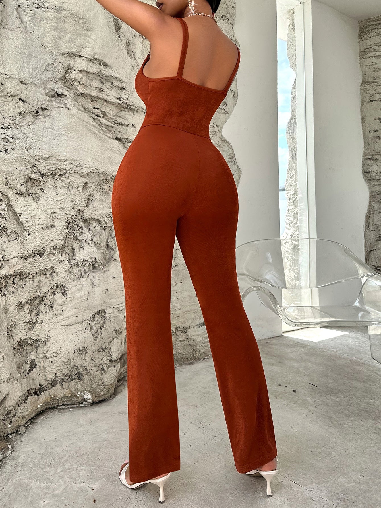 Women's Solid Metal Jumpsuit