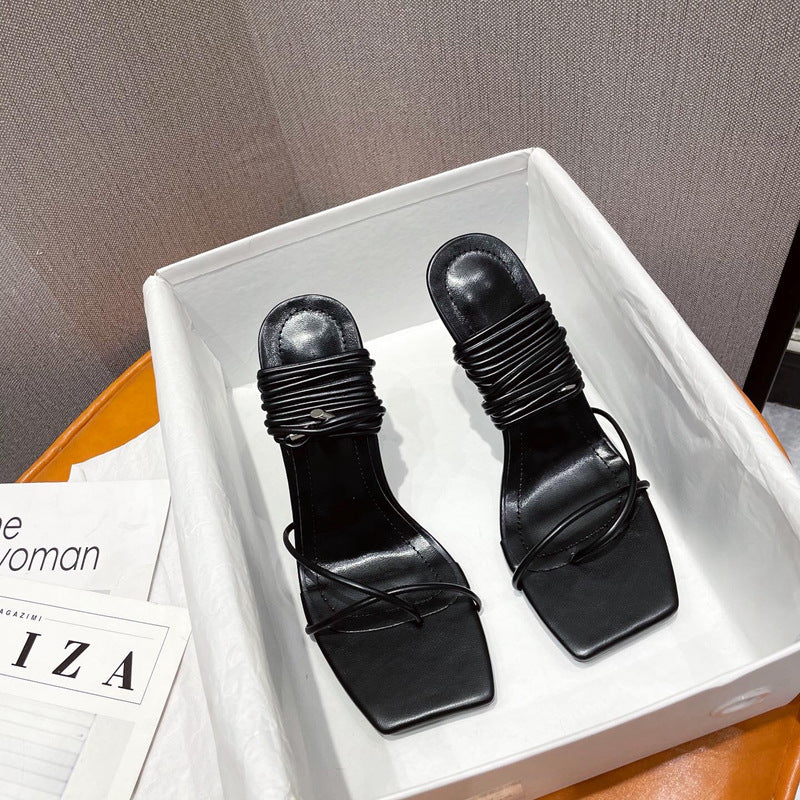 Square Toe Simple Thong Sandals