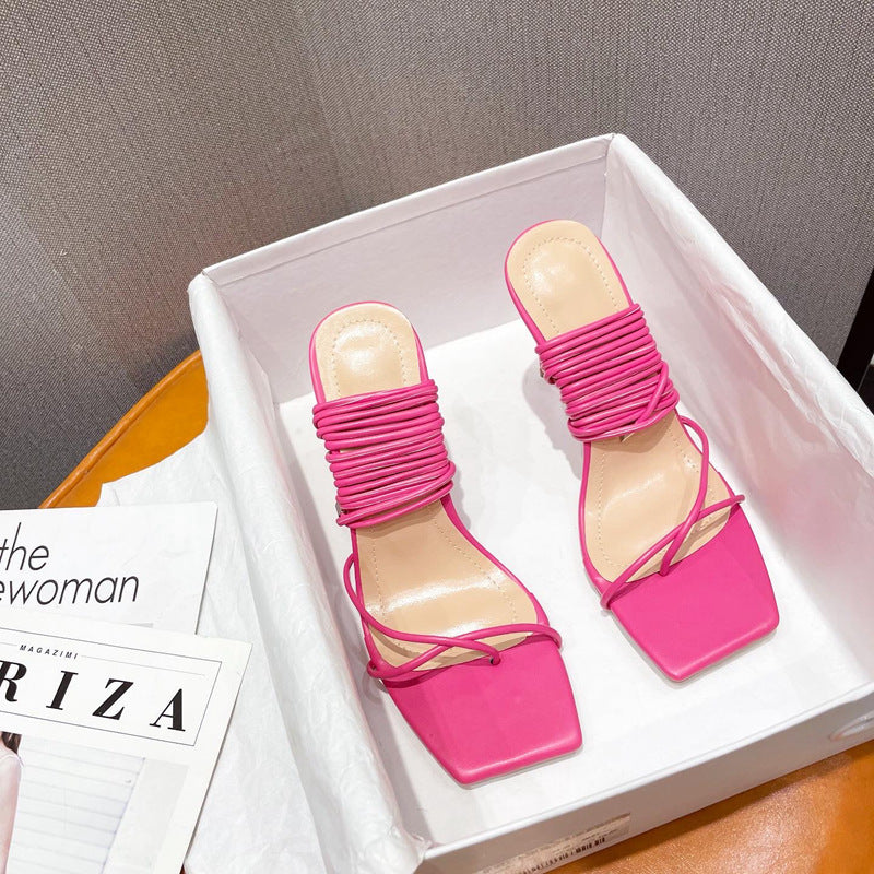 Square Toe Simple Thong Sandals