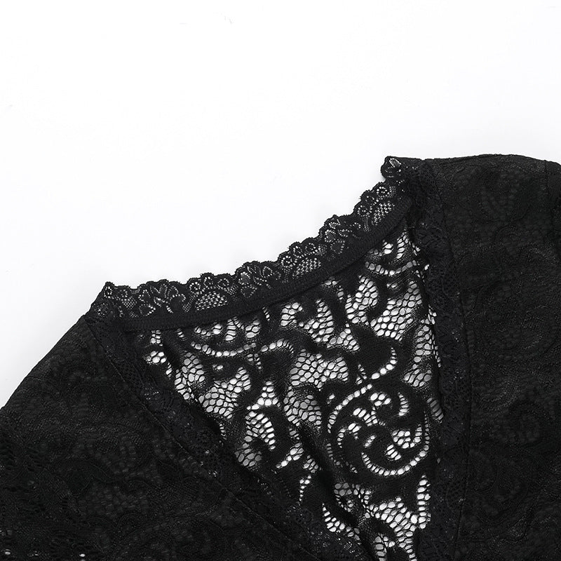 Long Sleeve Narrow Lace Dress