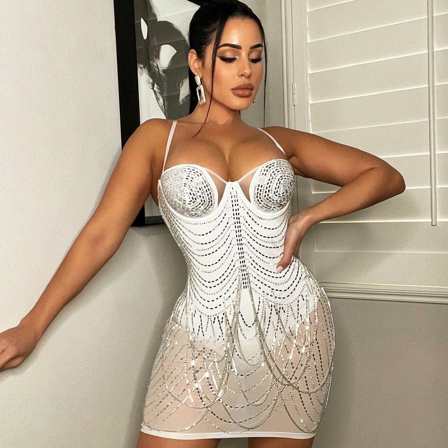 Women's Personality Tassel Suspender Dress